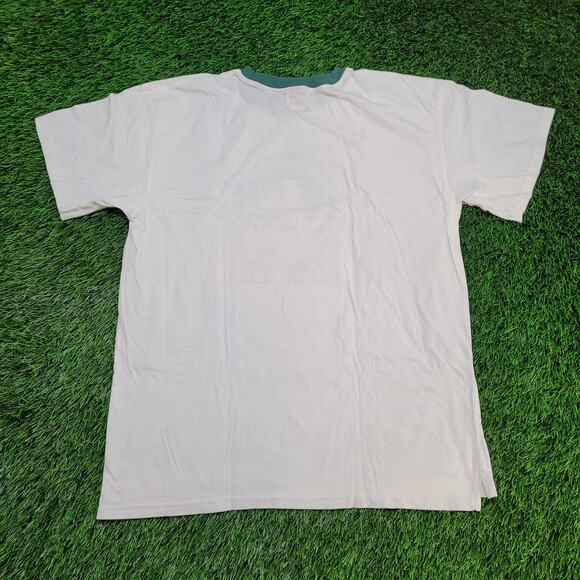 VTG Y2K Simpsons Homer Bowling Tee Single Stitch Boxy Fit Mens L Ringer Collar - Picture 4 of 5